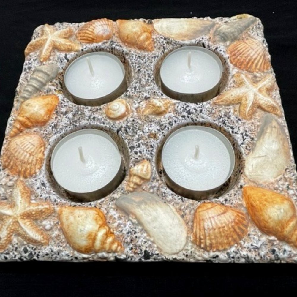 Ceramic Shell Motif Tea light Candle Holder